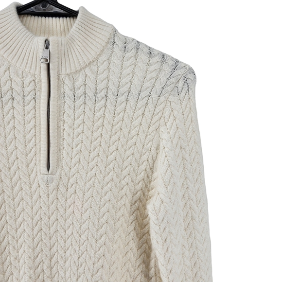 KJUS Women's Bone White Cashmere Luxe Half-Zip Sweater - XS - Picture 3 of 8
